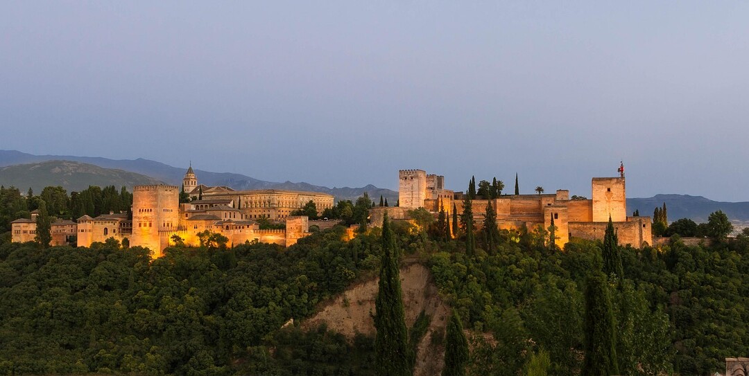 alhambra, granada, spain, dusk, view, pamorama, building, famous, fortress, palace, architecture, alhambra, alhambra, alhambra, alhambra, alhambra, granada, granada, granada