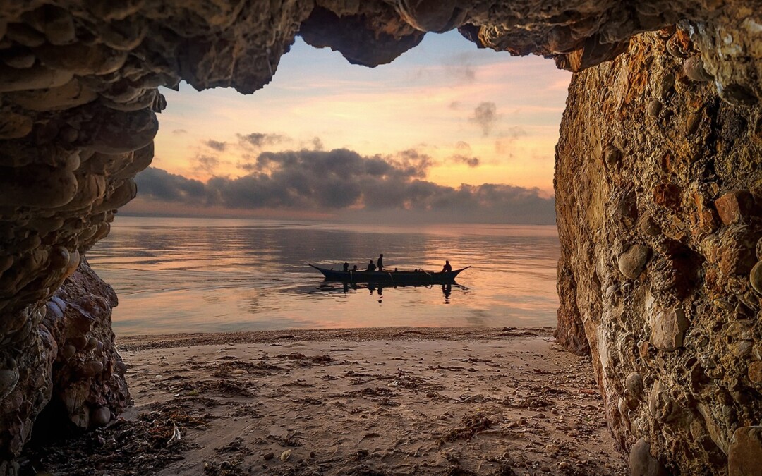 landscape, nature, sunset, cave, sea, darling, clouds, barca
